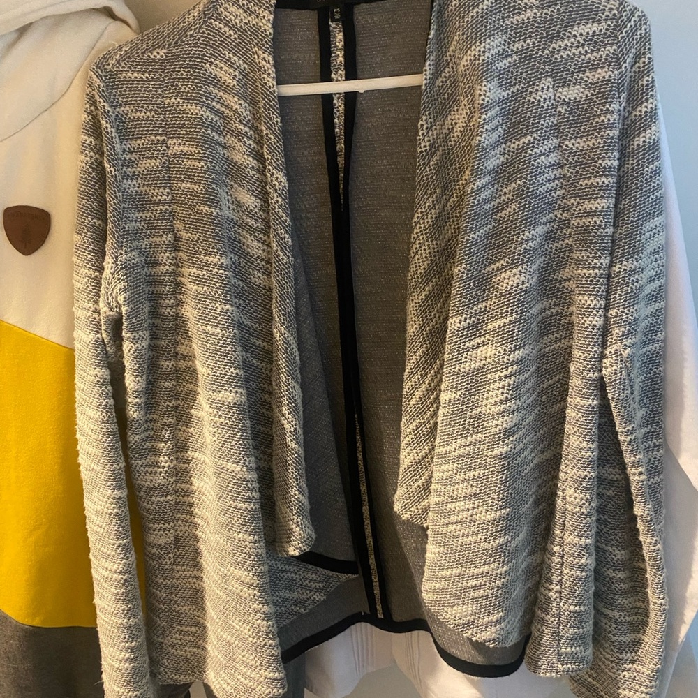 Gray Open-Front Women's Sweater